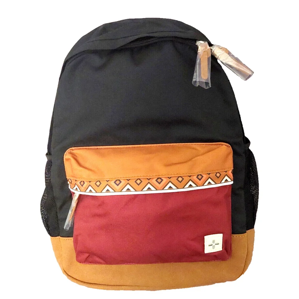 Sun Stone Mens Colorblock Geometric Trim Backpack Rusack Bag NWT $70
